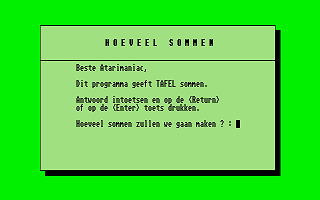 Tafel Sommen atari screenshot