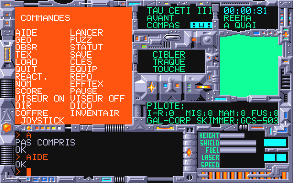 Tau Ceti atari screenshot