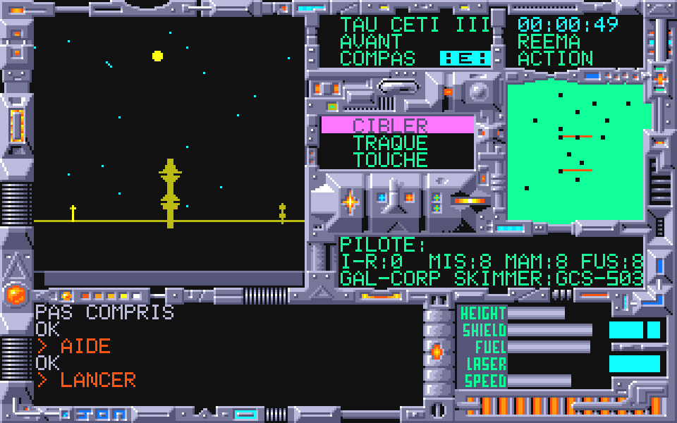 Tau Ceti atari screenshot