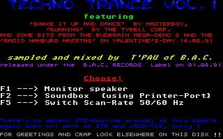Techno Trance - Vol. I atari screenshot