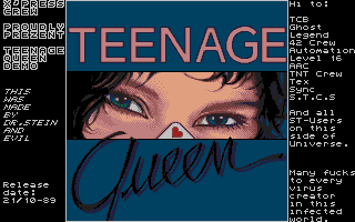 Teenage Queen Demo atari screenshot