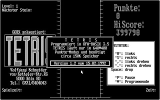 Tetris atari screenshot