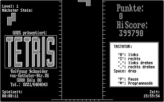 Tetris atari screenshot