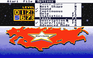 Tetris atari screenshot