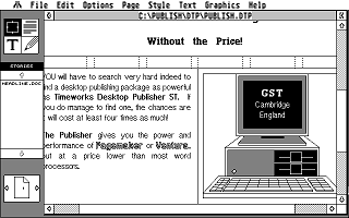 Timeworks Desktop Publisher ST atari screenshot