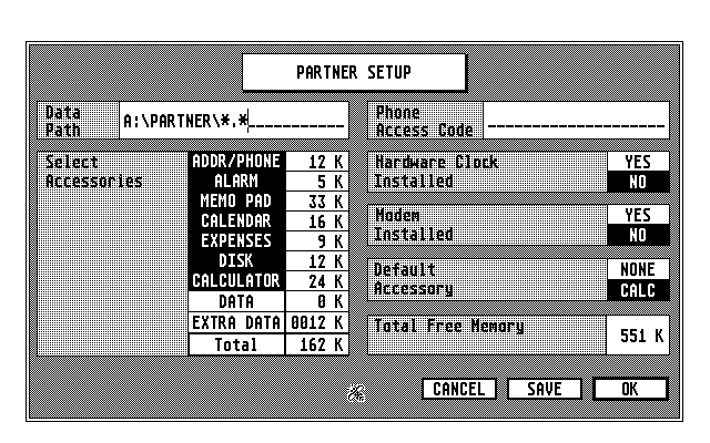 Timeworks Partner ST atari screenshot