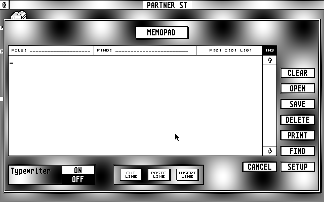 Timeworks Partner ST atari screenshot