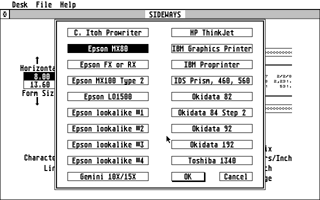 Timeworks SwiftCalc ST atari screenshot