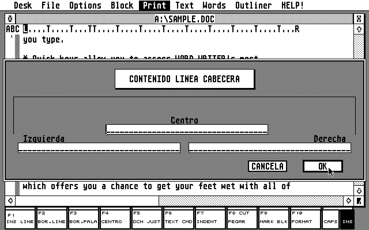 Timeworks Word Writer ST atari screenshot