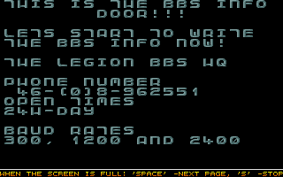 Legion BBS HQ Demo I atari screenshot