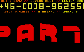 Wet Dreamz BBS Demo IV atari screenshot