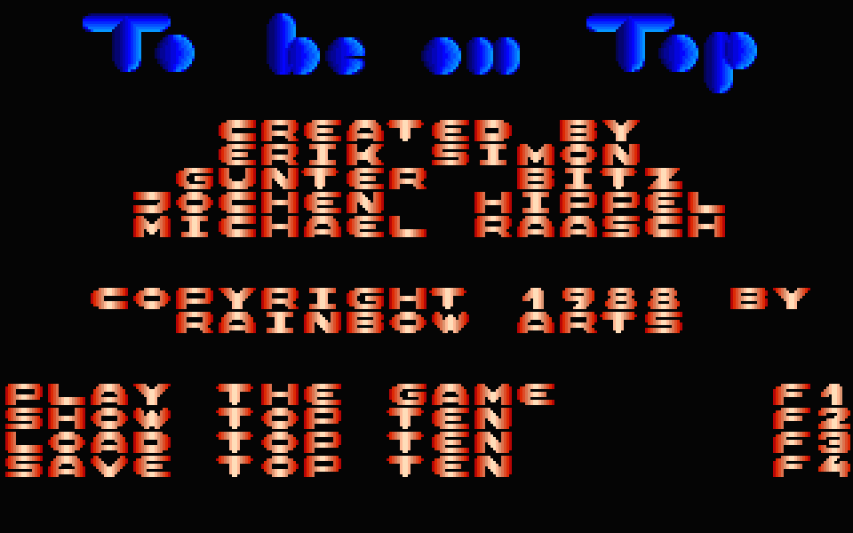 To Be on Top atari screenshot