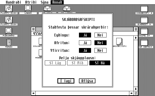 TOS 2.05 atari screenshot