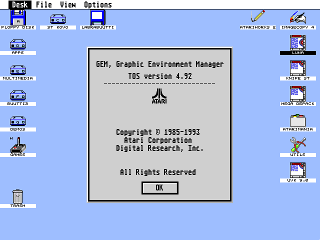 TOS 4.92 atari screenshot