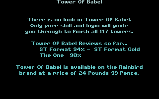 Tower of Babel atari screenshot