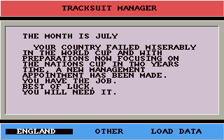 Tracksuit Manager atari screenshot