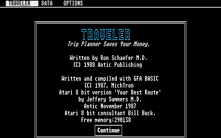 Traveler atari screenshot