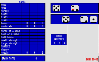 Triple Yahtzee atari screenshot
