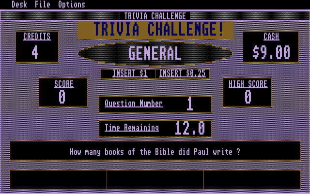 Trivia Challenge atari screenshot