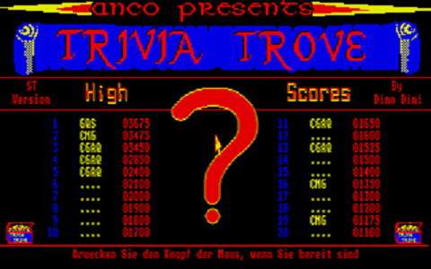 Trivia Trove atari screenshot