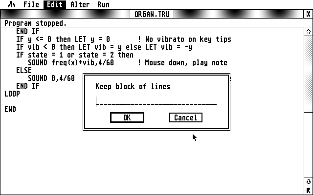 True BASIC atari screenshot