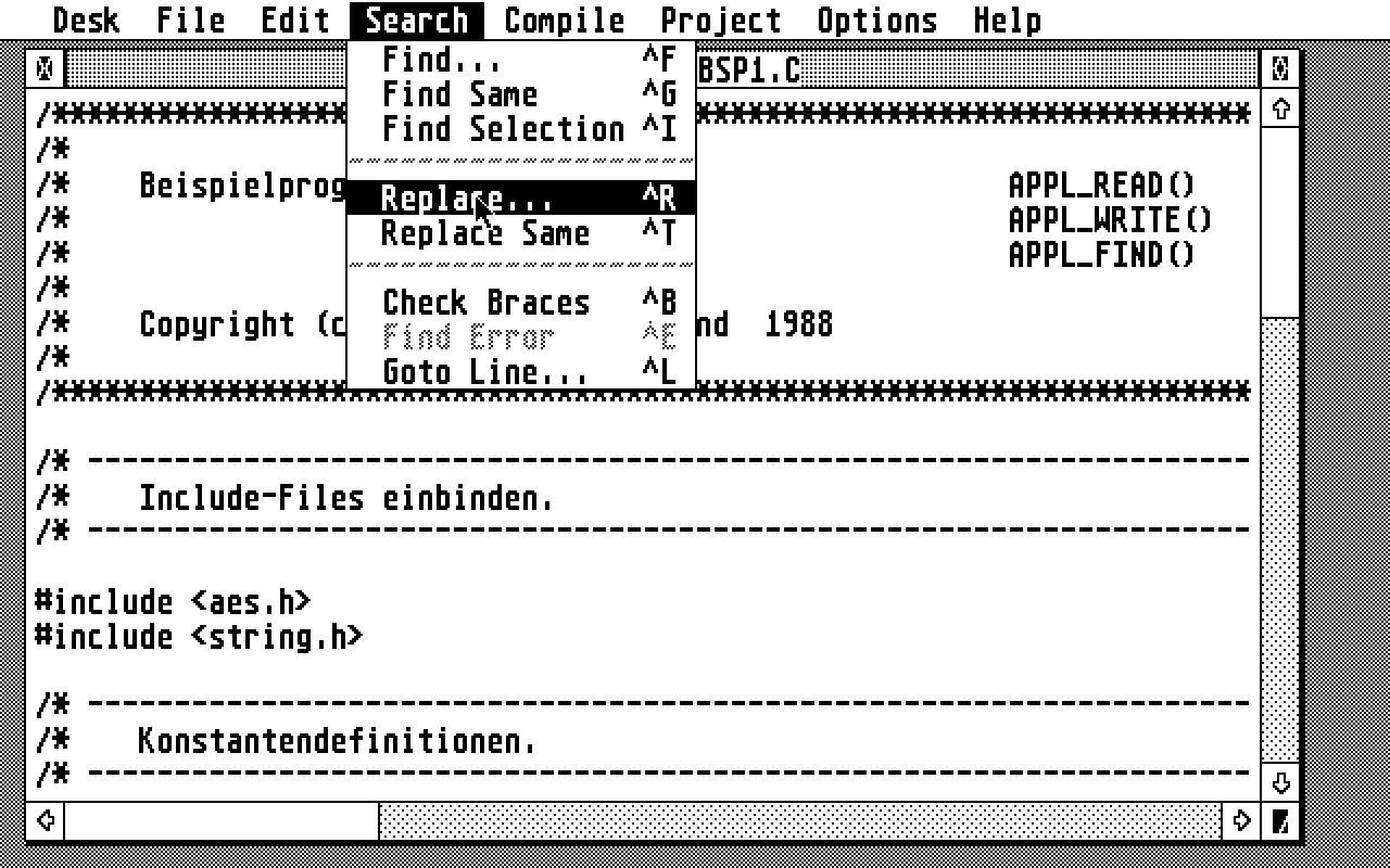 Turbo C atari screenshot