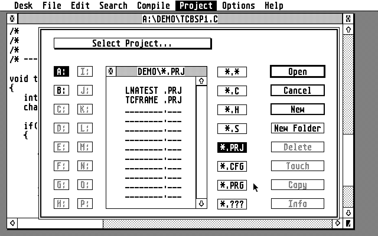 Turbo C atari screenshot
