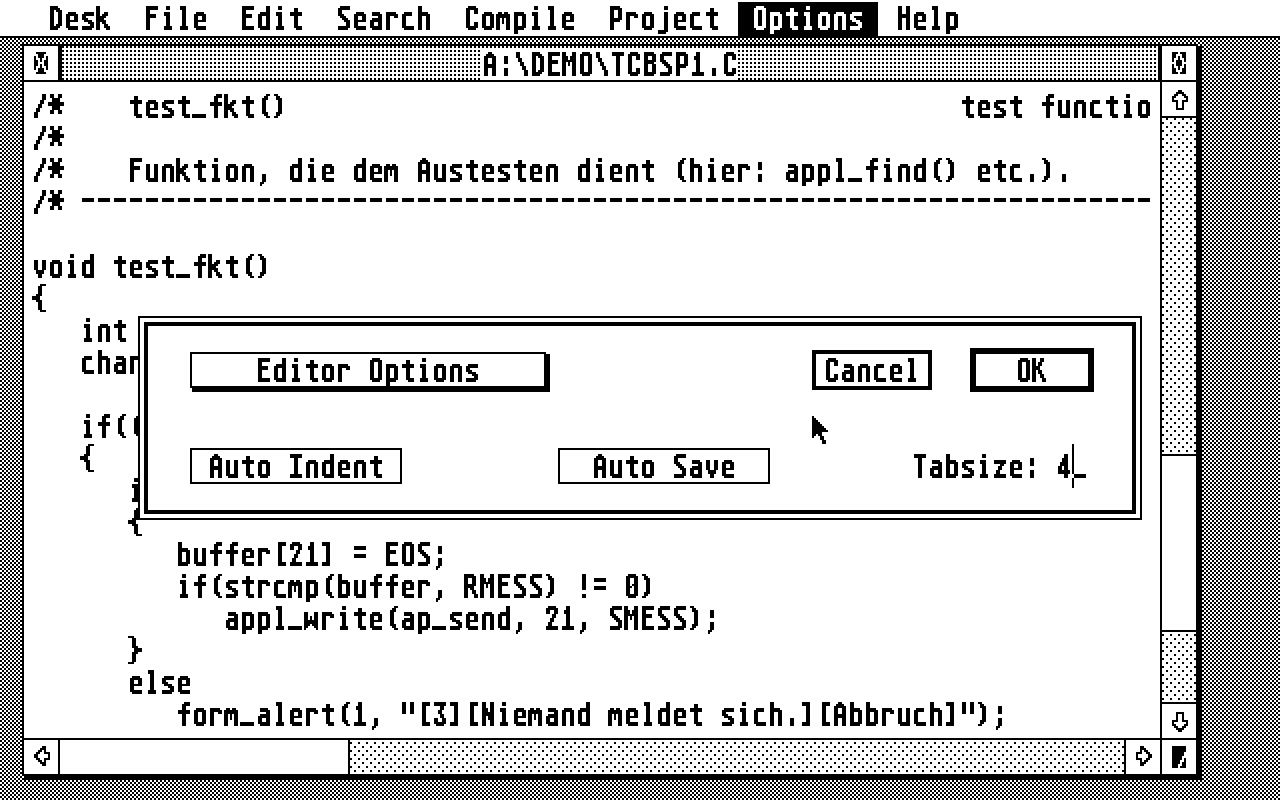 Turbo C atari screenshot