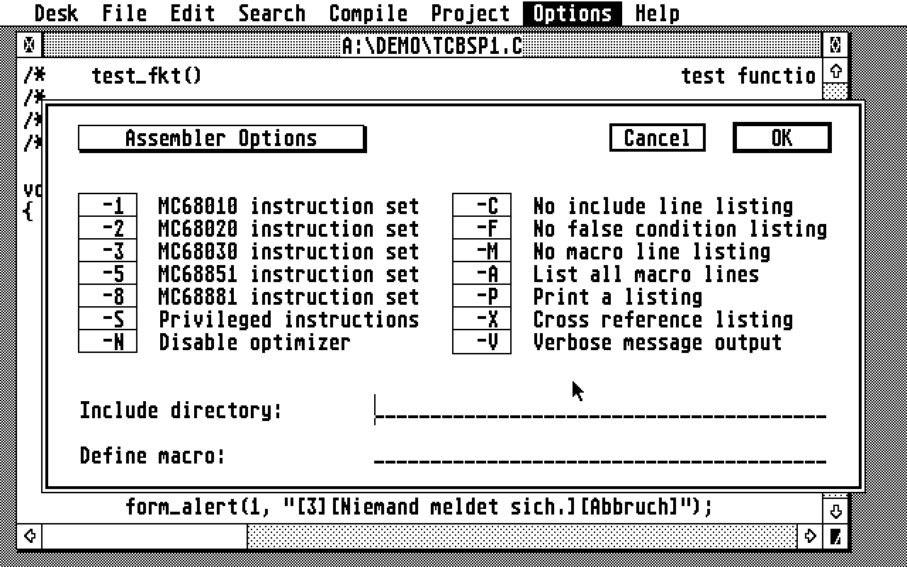Turbo C atari screenshot