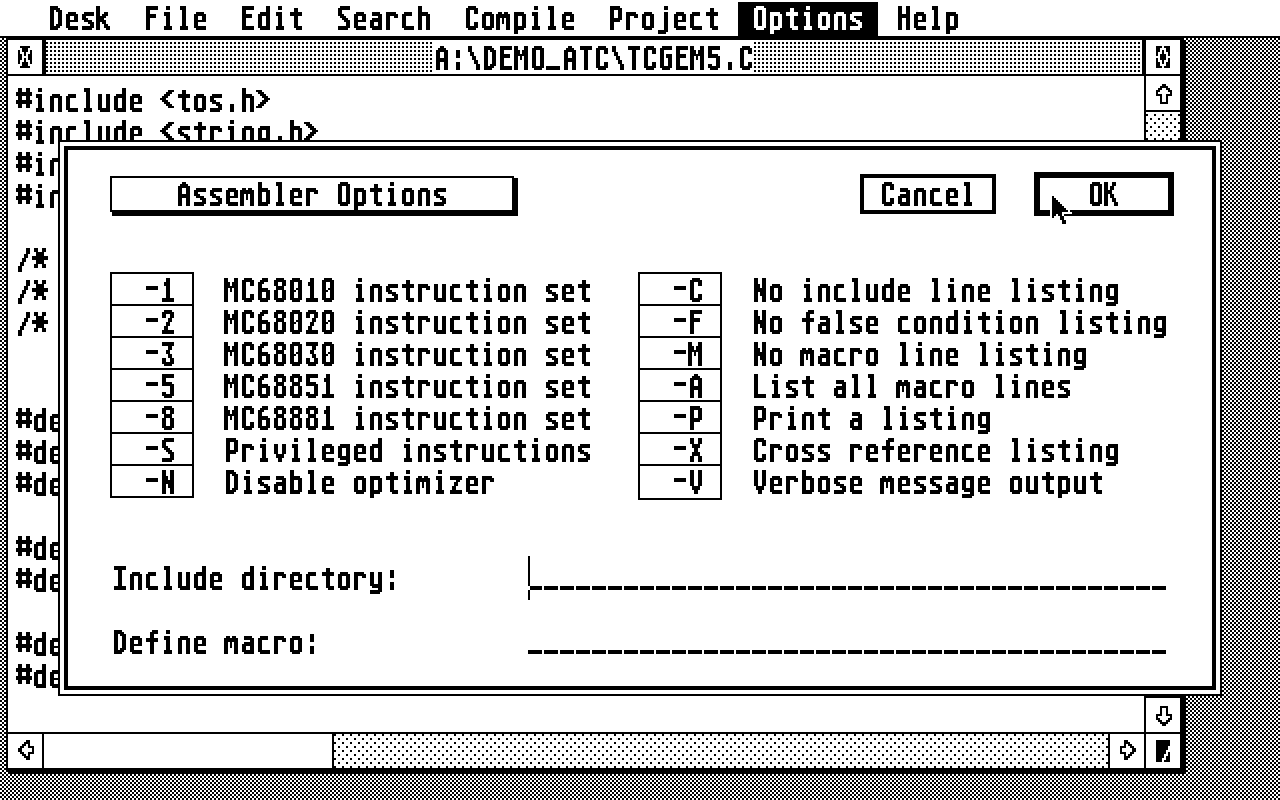 Turbo C atari screenshot