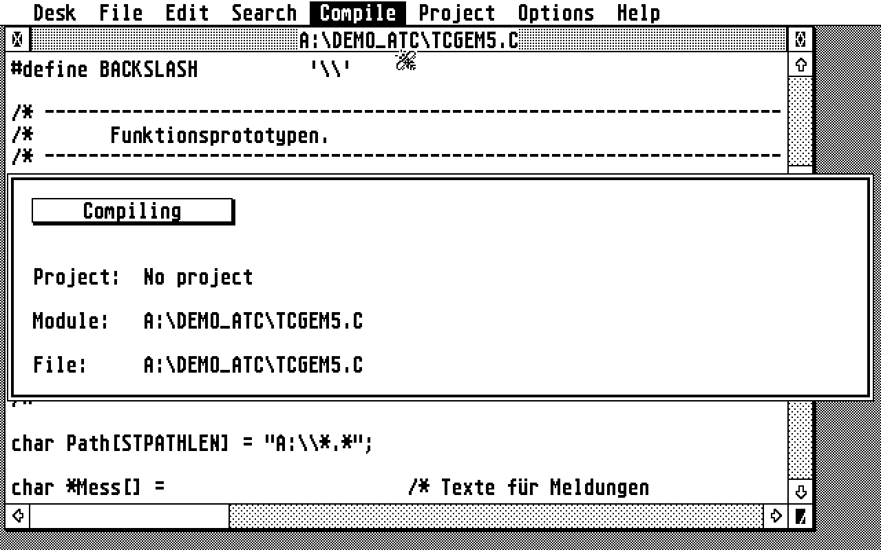 Turbo C atari screenshot