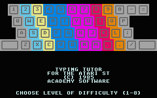 Typing Tutor + Word Invaders atari screenshot