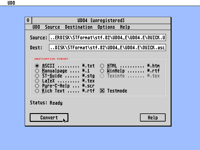 UDO atari screenshot