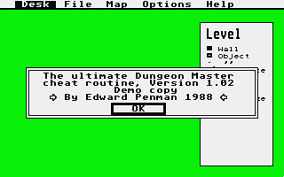 Ultimate Dungeon Master Cheat Routine (The) atari screenshot