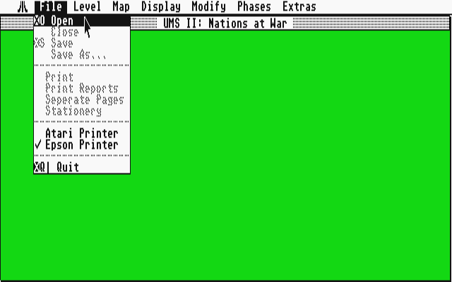 UMS - The Universal Military Simulator II - Nations at War atari screenshot
