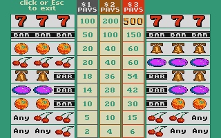 Video Vegas atari screenshot