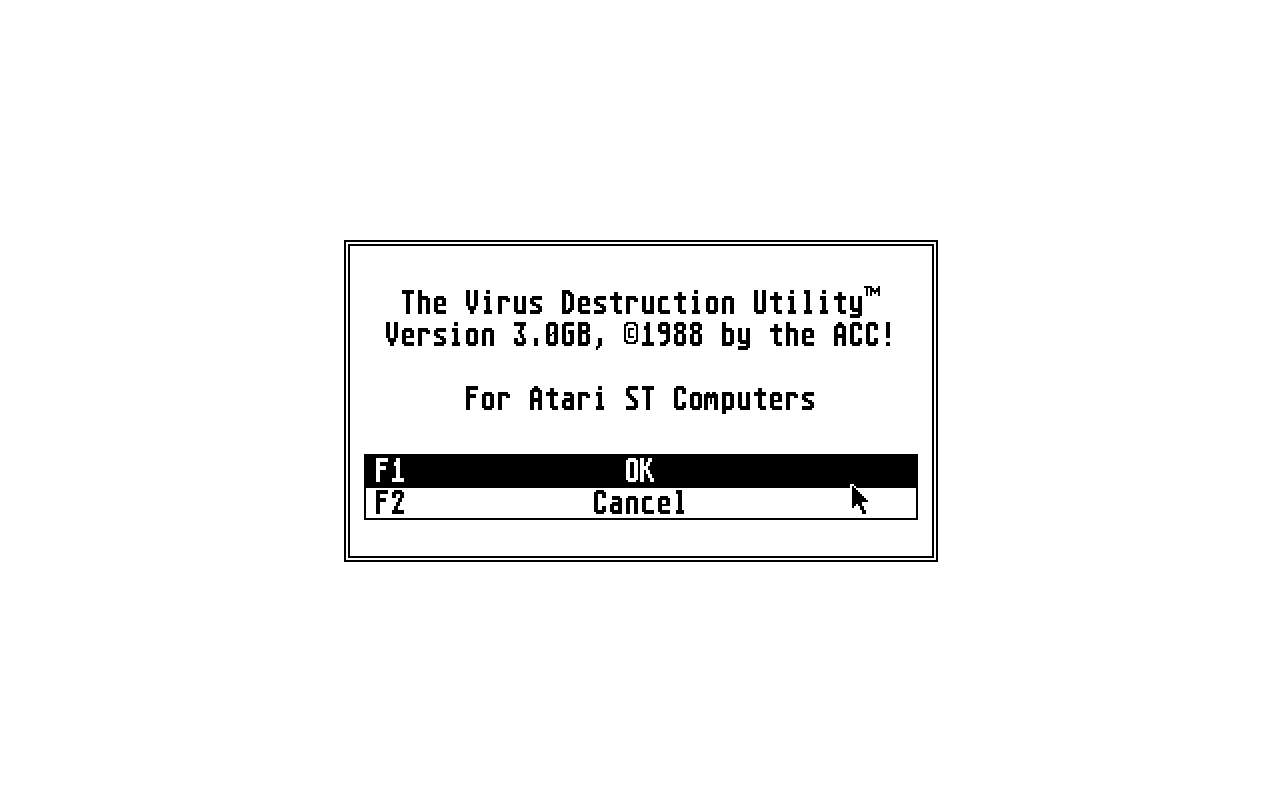 Virus Destruction Utility atari screenshot