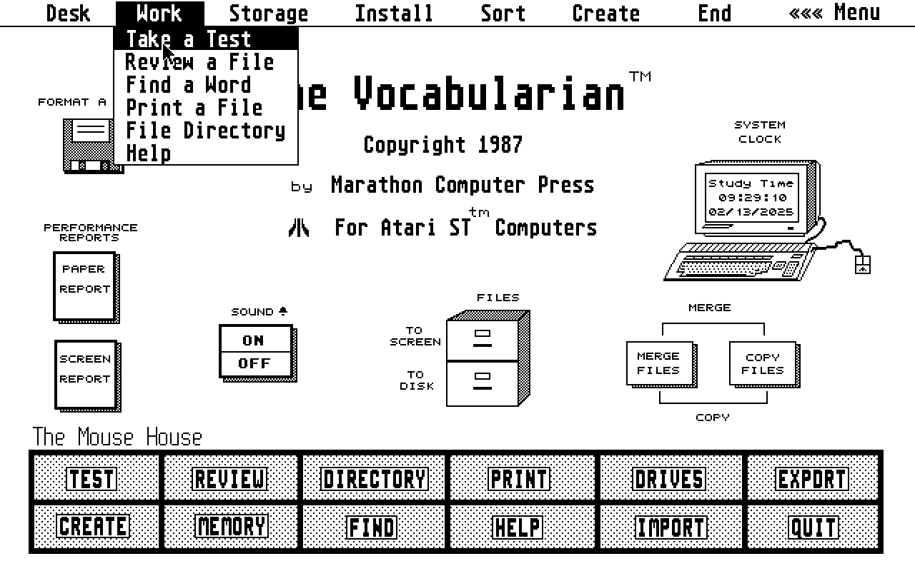 Vocabularian (The) atari screenshot