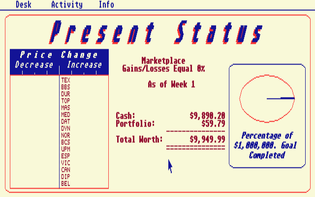 Wall Street atari screenshot