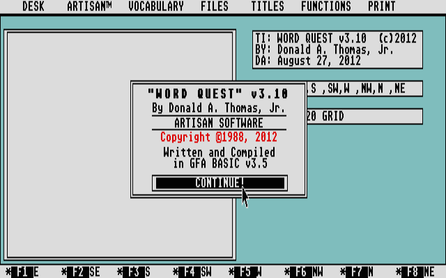 Word Quest atari screenshot