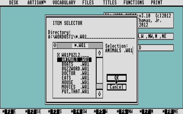 Word Quest atari screenshot