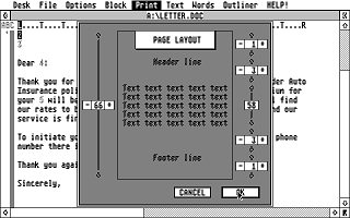 Timeworks Word Writer ST atari screenshot