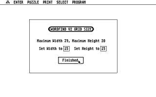 Wordfind atari screenshot