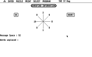 Wordfind atari screenshot