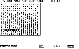 Wordfind atari screenshot