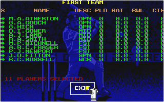 World Cricket atari screenshot