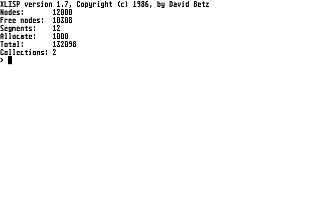 XLISP — screenshot 1