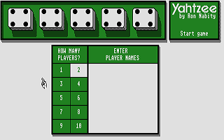 Yahtzee atari screenshot