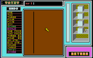 Yatzy atari screenshot