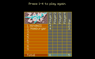 Zany Golf atari screenshot